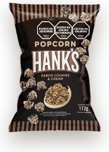 Pochoclo Hank's sabor cookies and cream